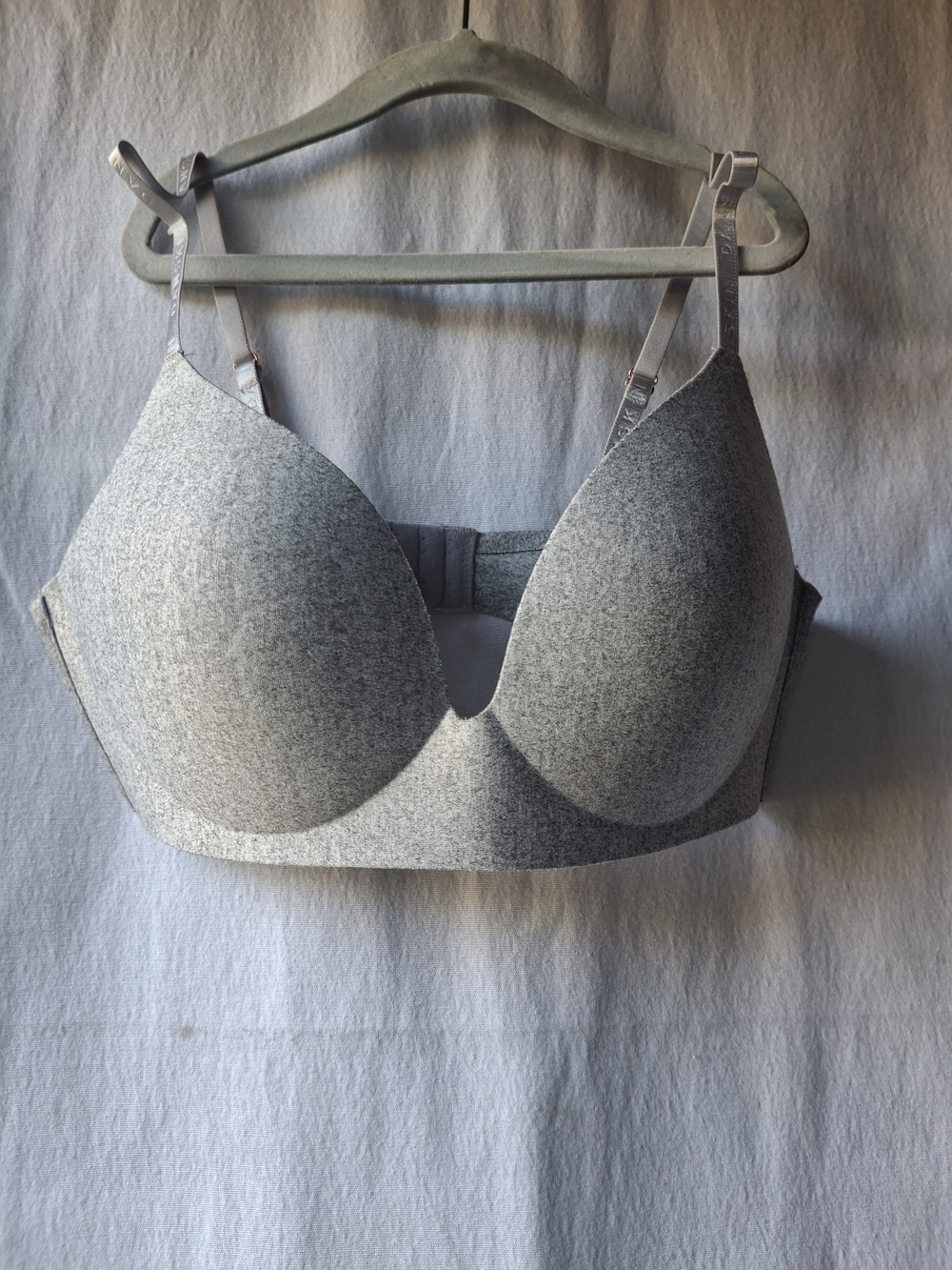 Danskin Grey Lightly Padded T-Shirt Bra Light Blue T Shirt Bra 2 Pc Lot